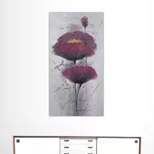 Quadro di papavero viola, tela floreale 60x120cm