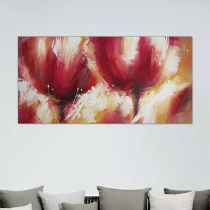 Pittura floreale in tono carnale, pittura floreale rossa