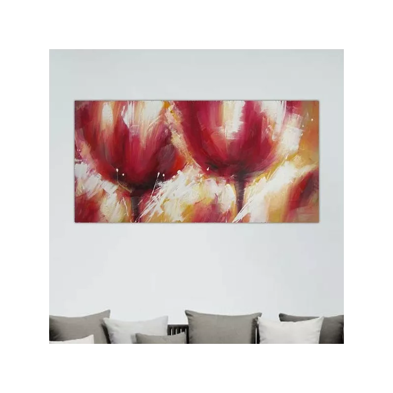 Pittura floreale in tono carnale, pittura floreale rossa