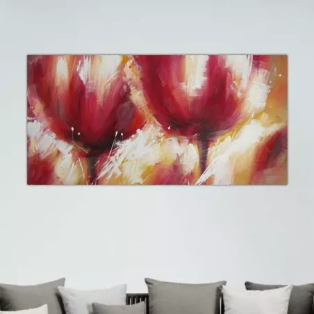 Pittura floreale in tono carnale, pittura floreale rossa