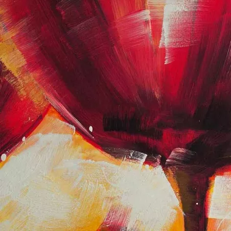 Pittura floreale in tono carnale, pittura floreale rossa
