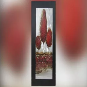 Pittura di alberi, pittura su foglio di alluminio