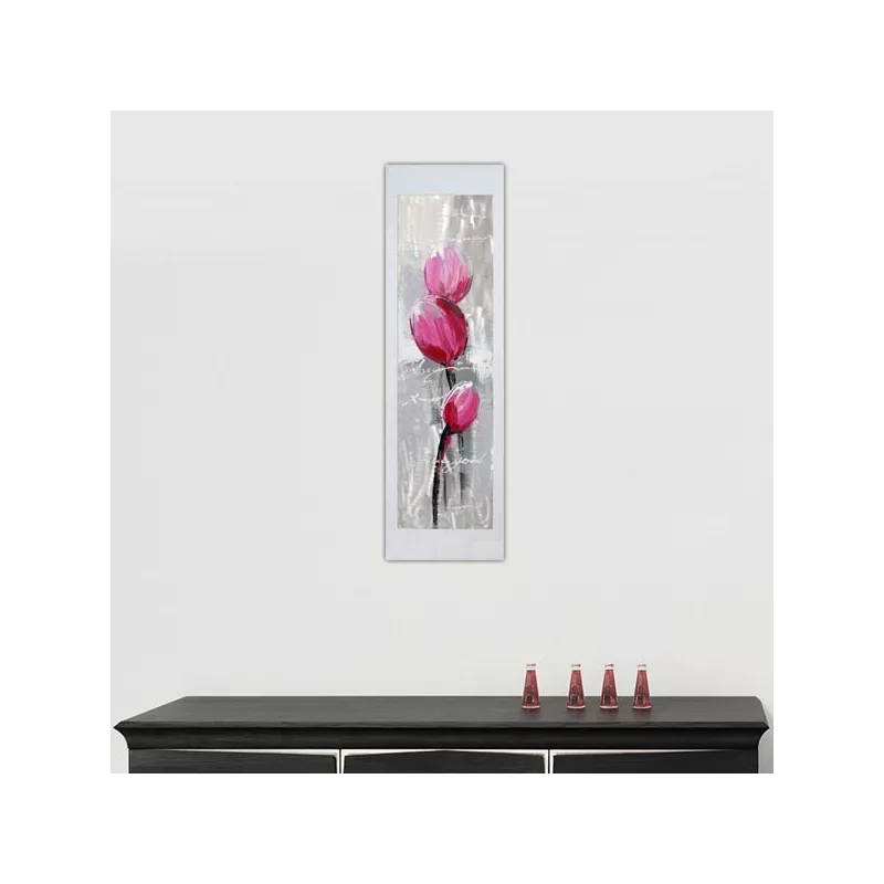 Pittura floreale su lastra di alluminio, 40 x 120 cm : WIkao