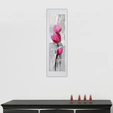 Pittura floreale su lastra di alluminio, 40 x 120 cm : WIkao
