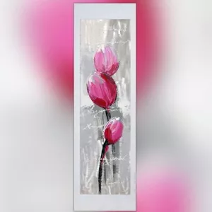 Pittura floreale su lastra di alluminio, 40 x 120 cm : WIkao
