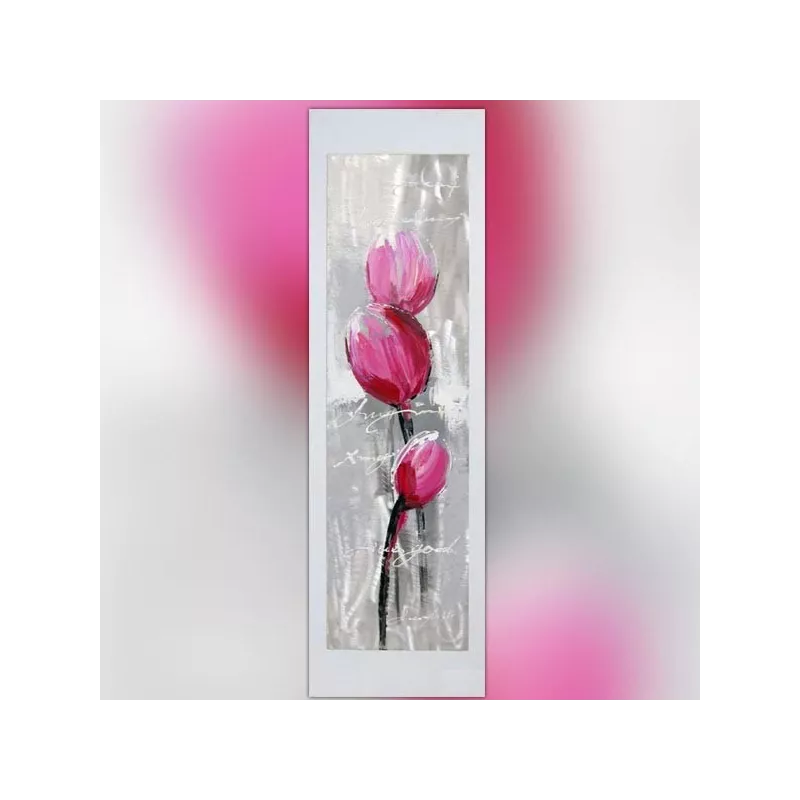 Pittura floreale su lastra di alluminio, 40 x 120 cm : WIkao
