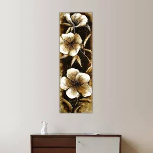 Pittura floreale, stampa giapponese su blocco di legno 153 x 51 cm