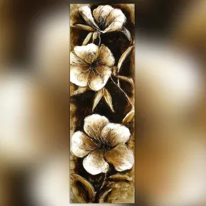 Pittura floreale, stampa giapponese su blocco di legno 153 x 51 cm