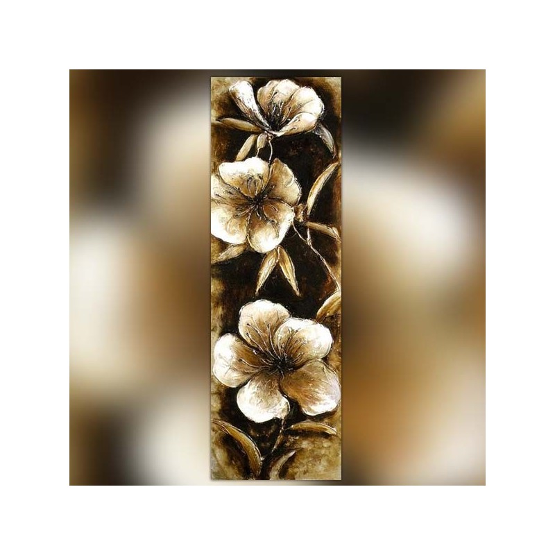 Pittura floreale, stampa giapponese su blocco di legno 153 x 51 cm