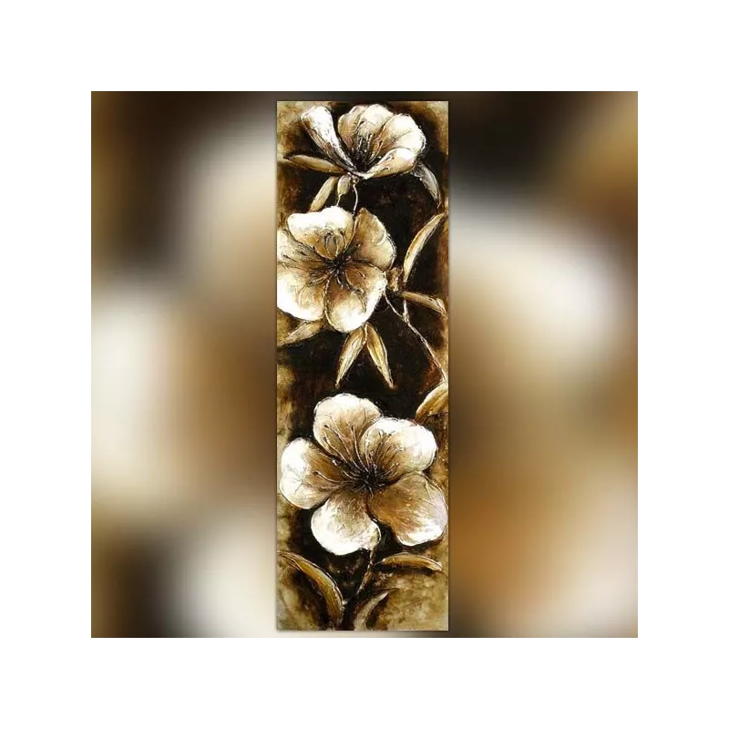 Pittura floreale, stampa giapponese su blocco di legno 153 x 51 cm