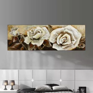 Quadro panoramico di boccioli di rosa, 120 x 40 cm