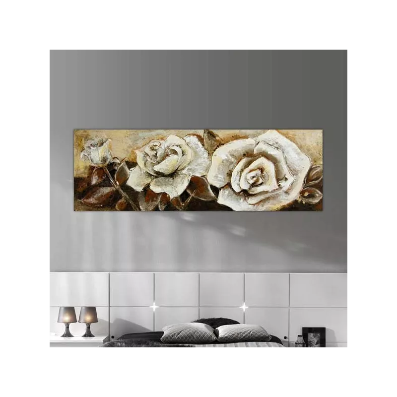 Quadro panoramico di boccioli di rosa, 120 x 40 cm