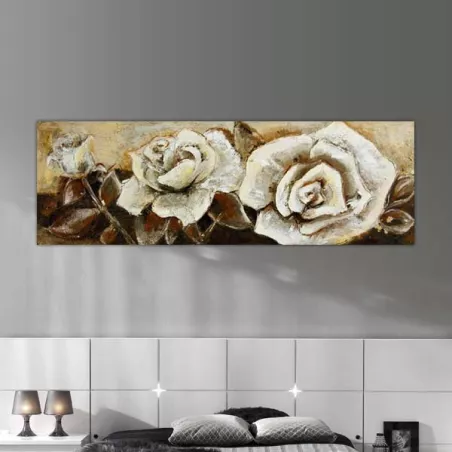 Quadro panoramico di boccioli di rosa, 120 x 40 cm