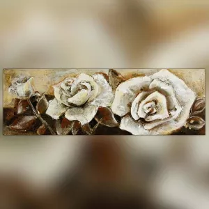 Quadro panoramico di boccioli di rosa, 120 x 40 cm