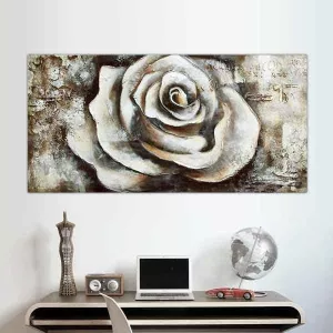 Bocciolo di rosa su sfondo strutturato, 120x60x4 cm