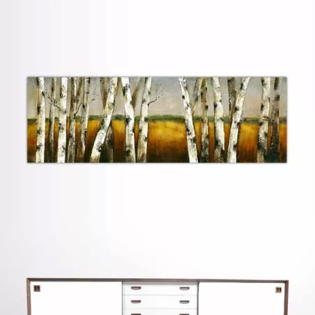 Pittura naturalistica, foresta e campo di grano