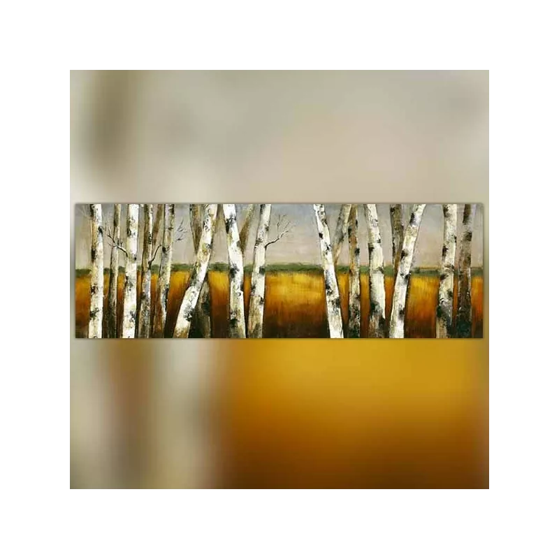 Pittura naturalistica, foresta e campo di grano